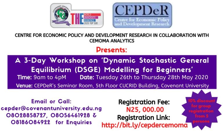 Workshop on ‘Dynamic Stochastic General Equilibrium (DSGE) Modelling for Beginners’